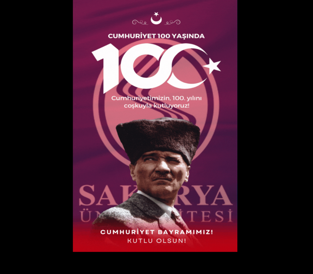 Bir asra ulaşan Cumhuriyetimizin sunduğu kazanımları arttırabilmemiz dileklerimizle 100. Cumhuriyet Bayramımızı kutlar, Gazi Mustafa Kemal Atatürk ve dava arkadaşlarına bir kez daha minnetlerimizi sunarız.